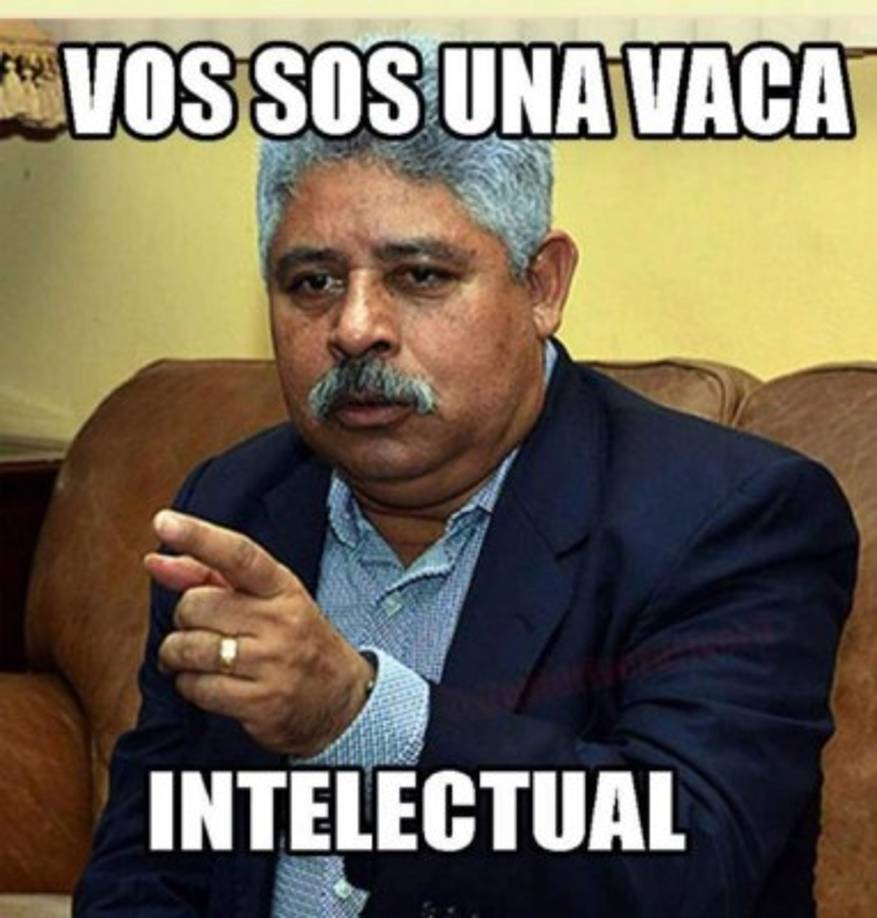 Vaca intelectual<br/><br/>Marvin Ponce, asesor presidencial en Honduras, fue uno de los mejores memes del año al indicar en foro de tv, que otro de los invitados era una 'vaca intelectual'.