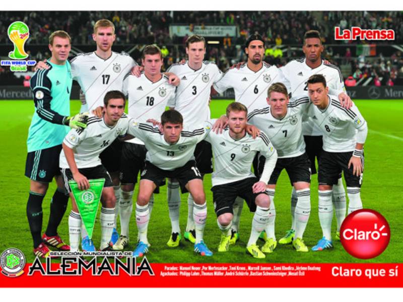 La lámina del equipo titular de Alemania.