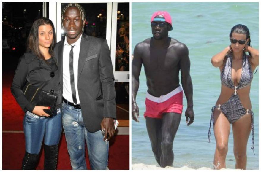 El futbolista francés Bacary Sagna con su hermosa esposa Ludivine Kadri.