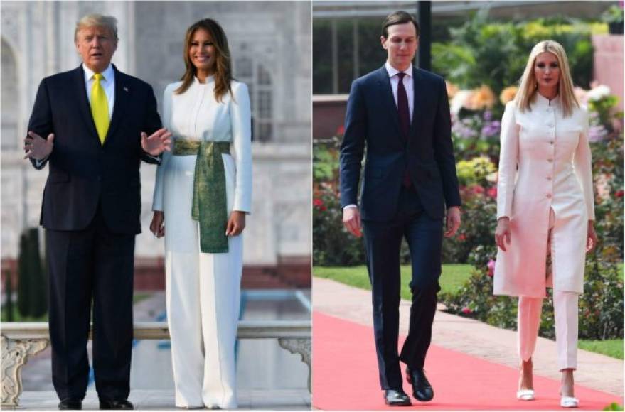 La primera dama estadounidense, Melania Trump, y su hijastra, la asesora presidencial Ivanka, acompañaron a Donald Trump en su gira de dos días por la India, derrochando glamour y elegancia.