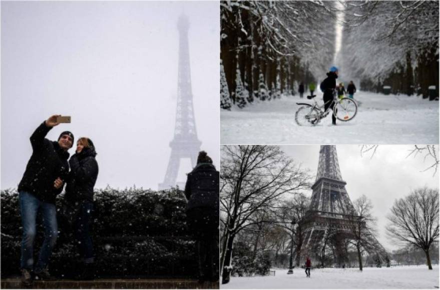 Parisinos y turistas recibieron hoy con entusiasmo o frustración la mayor nevada en 30 años en la capital francesa, que provocó grandes atascos y retrasos en los vuelos, al tiempo que llenó la ciudad de un manto blanco digno de fotografiar.