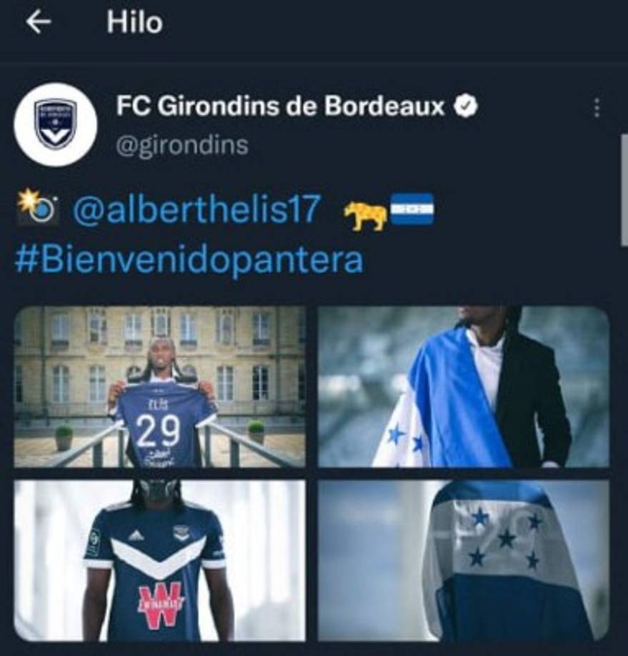 El Bordeaux se encargó de hacer oficial la llegada del hondureño. El catrachó usará el dorsal 29.