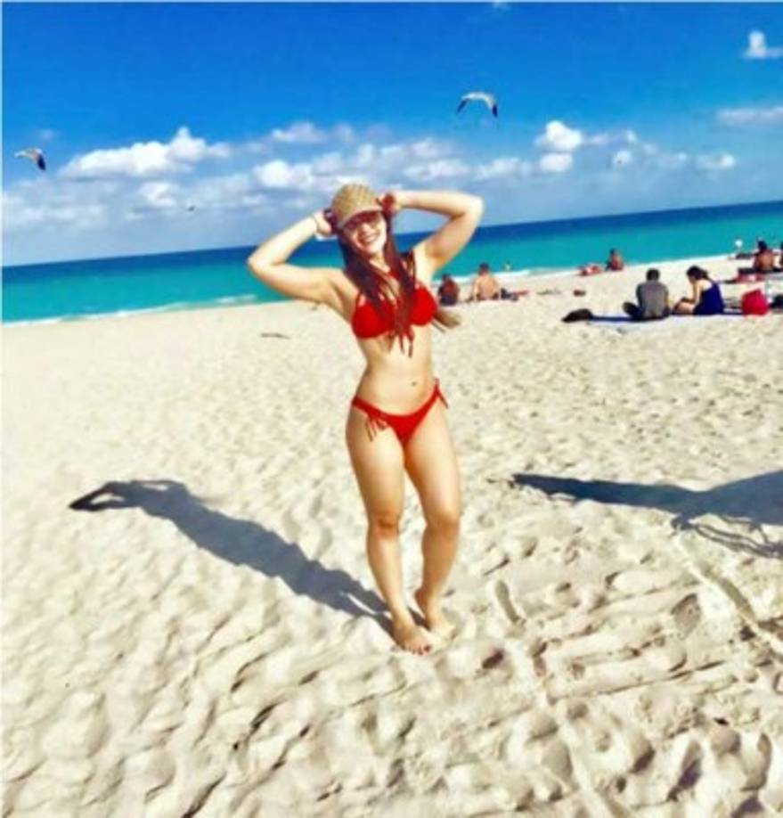 La sensual mujer del seleccionado hondureño encendió las redes sociales con estas fotos.