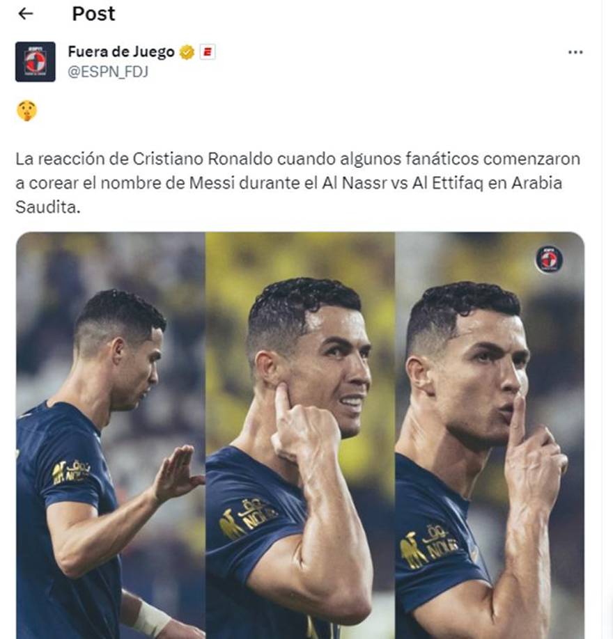 Cada vez que Cristiano Ronaldo se acercaba a la zona donde se encontraban los aficionados recibía el cántico que tanto lo irrita: “Messi, Messi”.