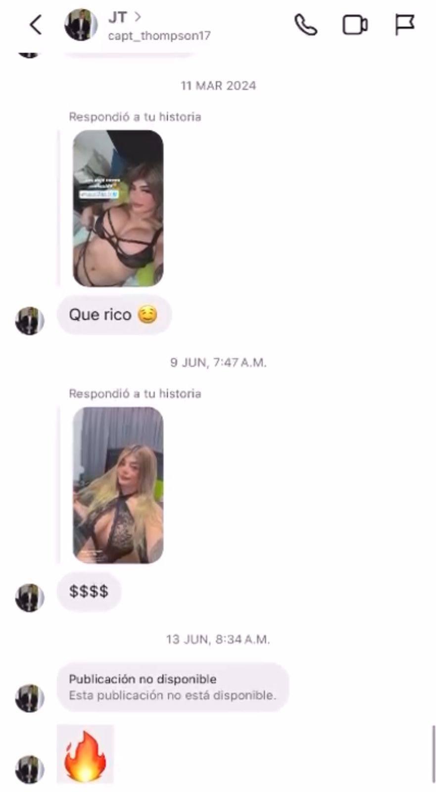 Filtran los presuntos chats 'picantes' de Javian Thompson a otra mujer