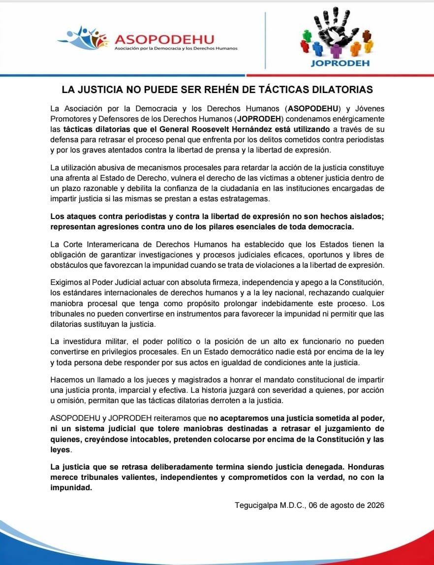 Comunicado oficial de <b>Asopodehu.</b>