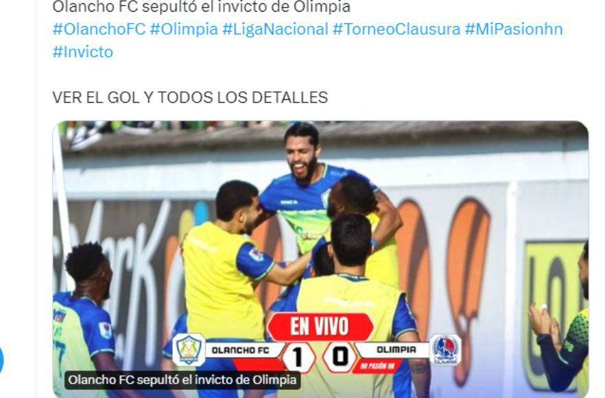 ”Olancho FC sepultó el invicto del Olimpia”, dijo Gerardo Bustillo.
