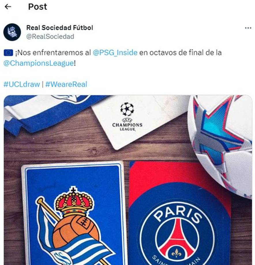 El mensaje de la Real Sociedad.