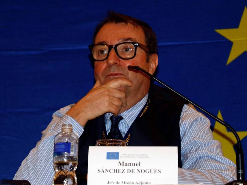 El jefe adunto de la Misión de Observación Electoral de la Unión Europea en Honduras, Manuel Sánchez de Nogués. EFE/Humberto Espinoza
