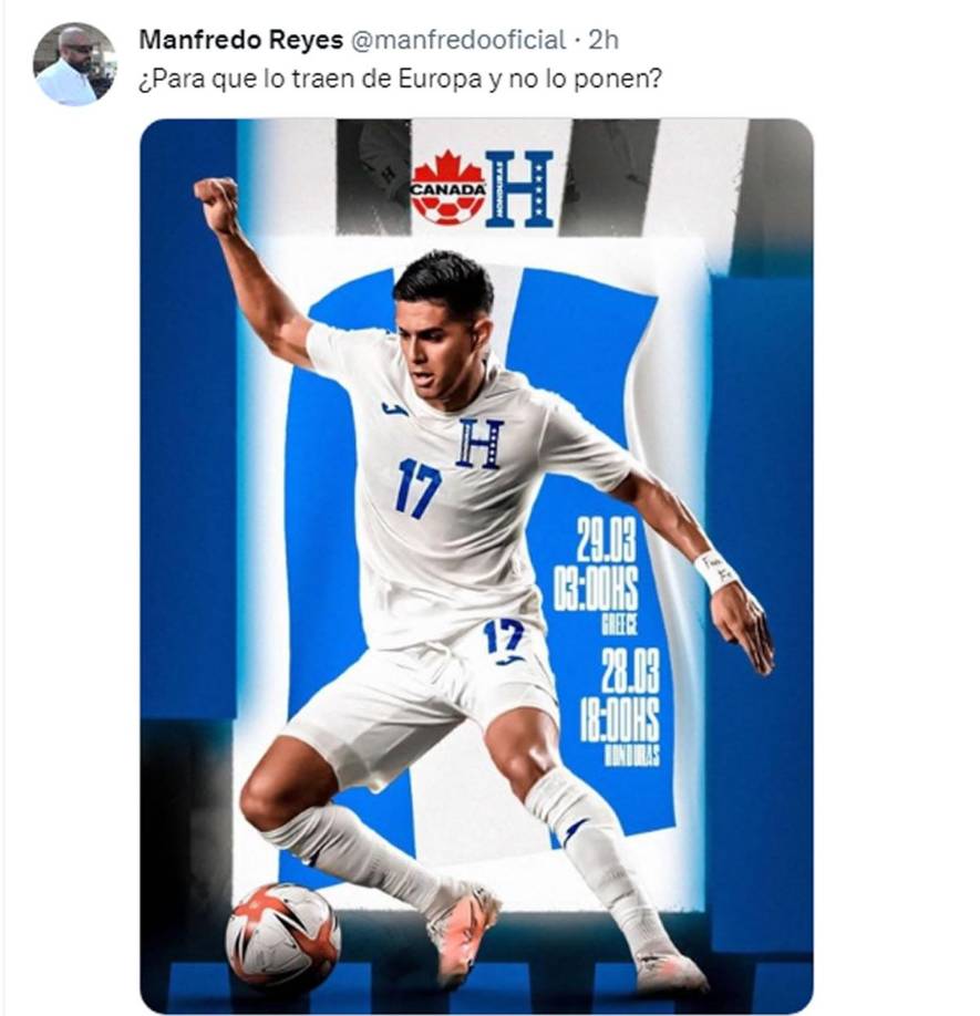 Manfredo Reyes mostró su descontento por la no titularidad de Luis Palma en la Selección Nacional de Honduras.