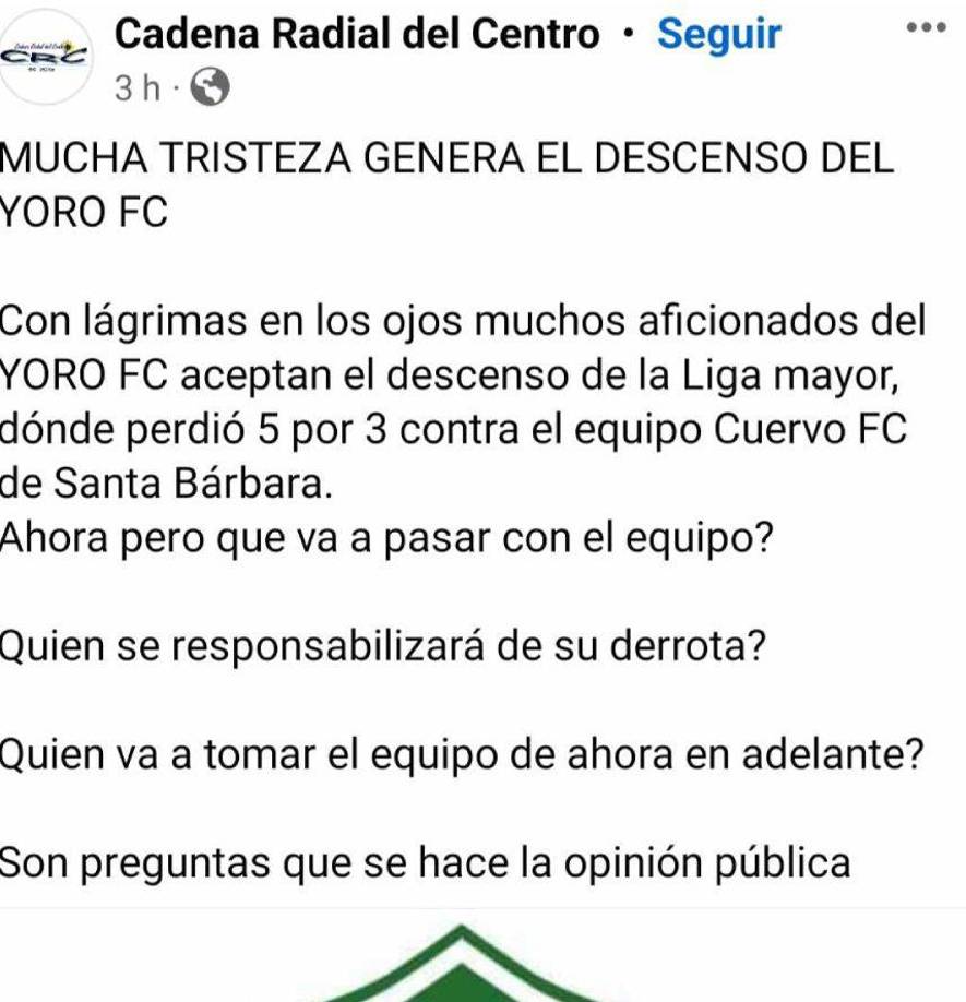 ¿Qué va a pasar ahora con el equipo”, se lamentan y preguntan por el descenso a la Liga Mayor del Ascenso.
