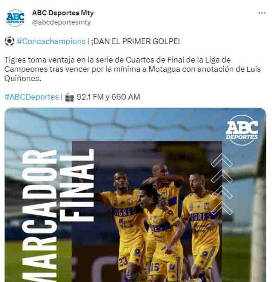 “Dan el primer golpe”, fue otro de los titulares de la prensa mexicana respecto al Motagua vs Tigres.