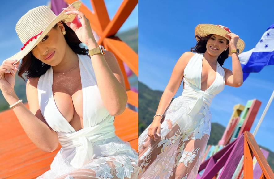 Alejandra Rubio apostó por un look más delicado, pero siempre con su sensualidad que la caracteriza, para su cobertura en el Lago de Yojoa. 