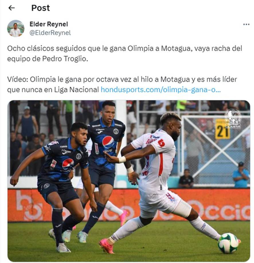 El joven periodista Elder Leiva dio su punto de vista sobre el 3-0 del Olimpia ante Motagua.