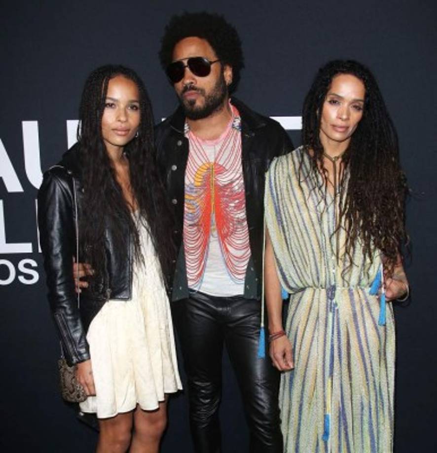 Lenny Kravitz y Lisa Bonet <br/>El cantante mantiene una relación cordial con su ex esposa, la actriz Lisa Bonet, y la actual pareja de ella, el protagonista de Aquaman, Jason Momoa.