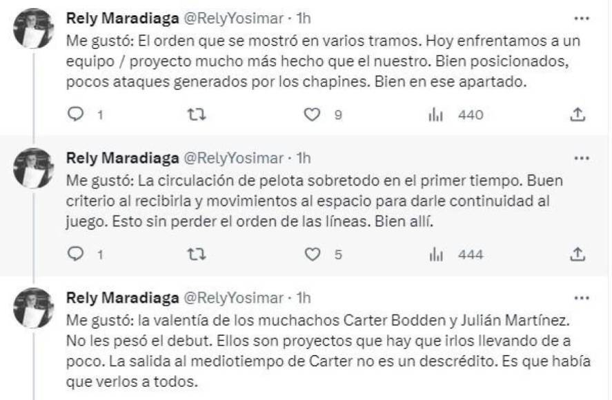 Rely Maradiaga, periodista hondureño: “Me gustó el orden que se mostró en varios tramos”.