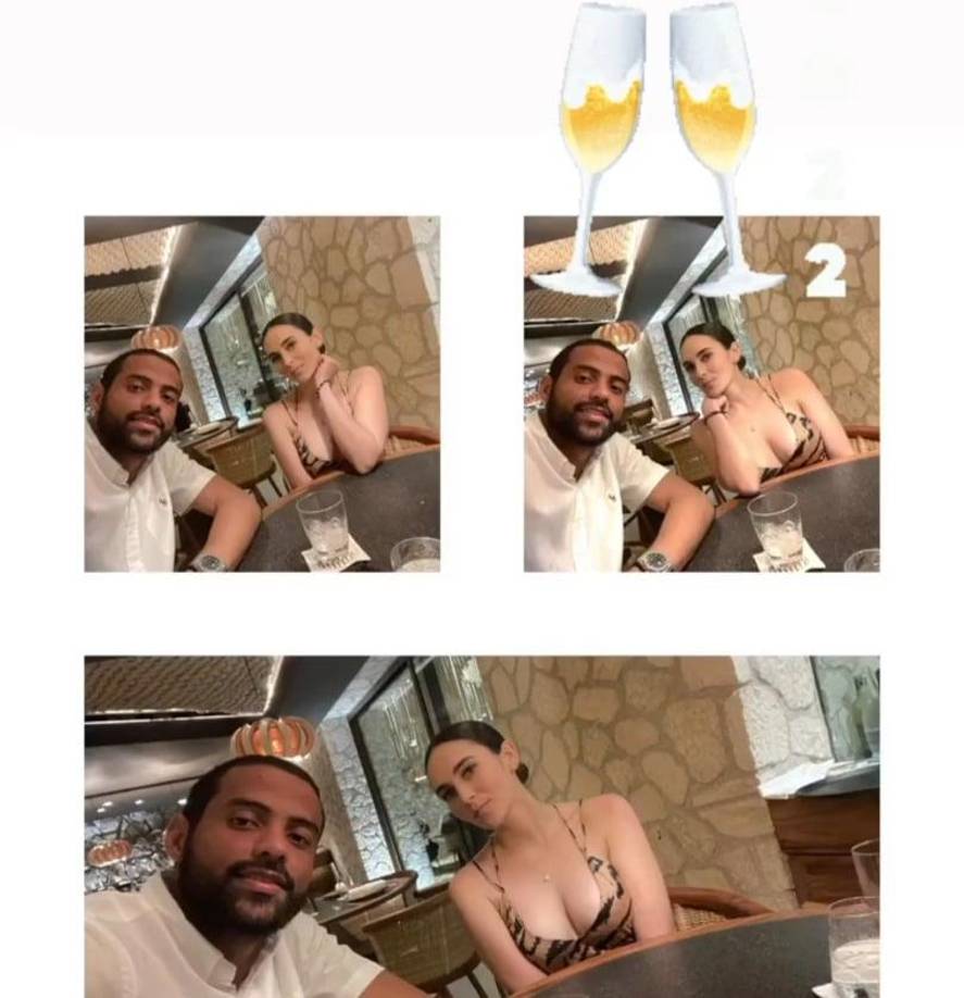 Edrick Menjívar: El portero del Olimpia le dio la bienvenida a este nuevo año junto a su chica Takashi McNab. La pareja sentimental se casó recientemente.