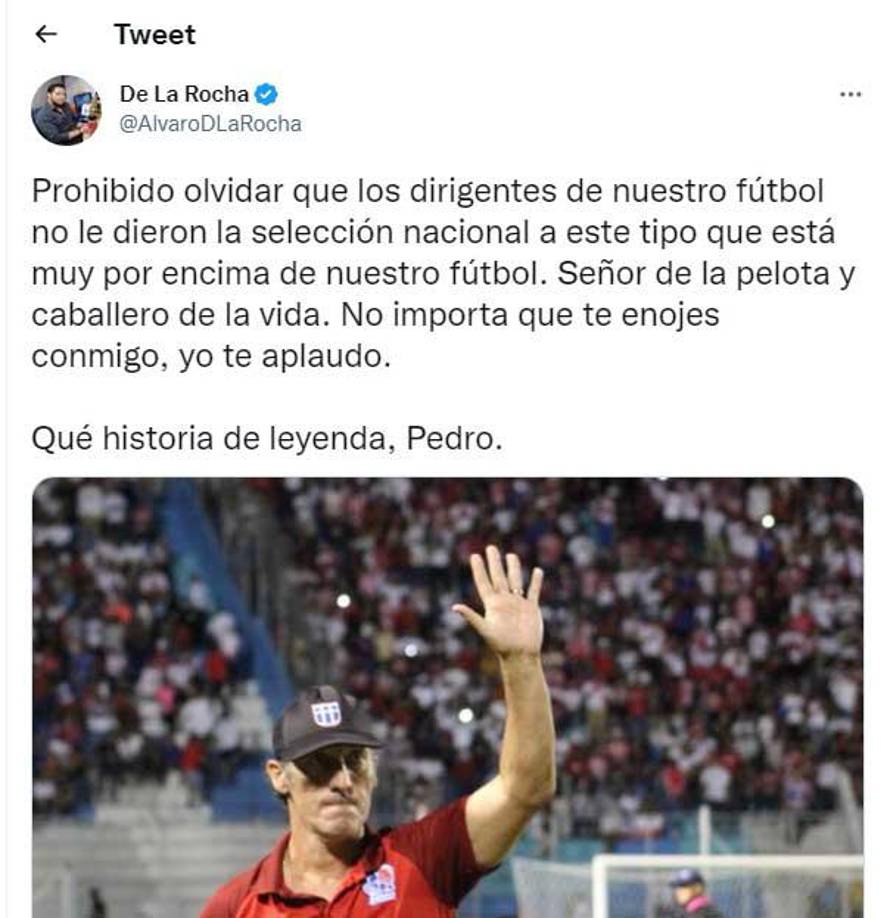 Álvaro de la Rocha tuvo palabras de elogios para Pedro Troglio.