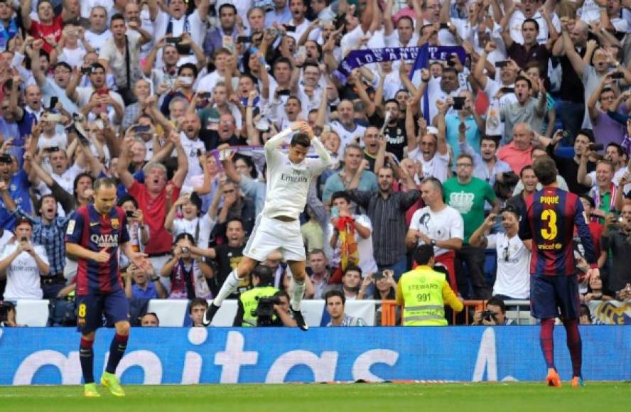 Así celebró Cristiano Ronaldo su gol contra el Barcelona.