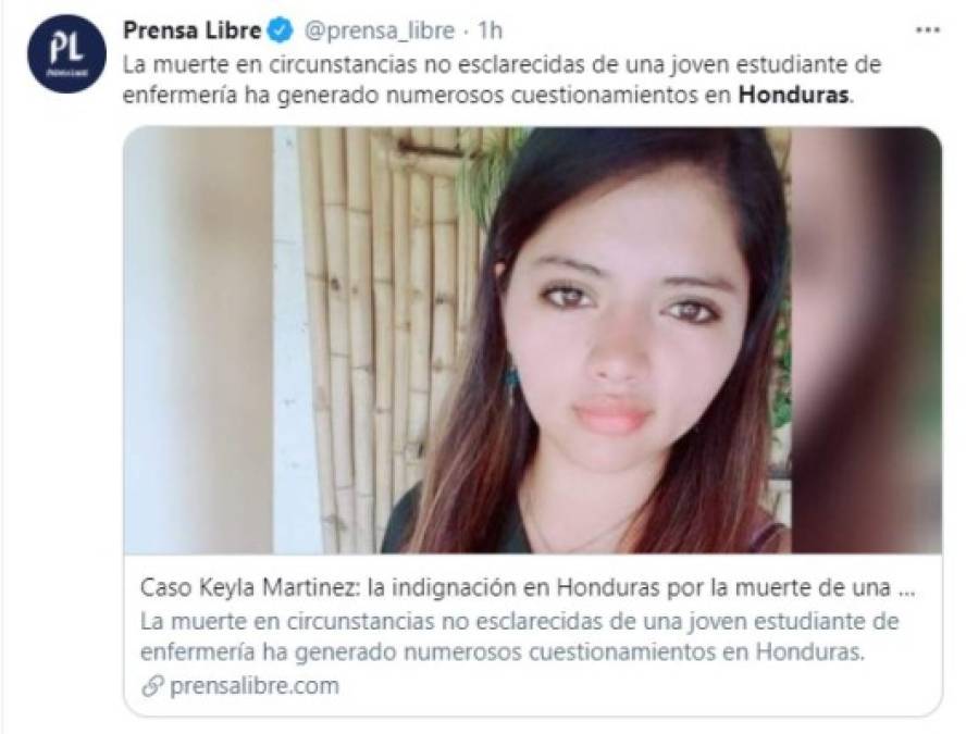 El periódico de Guatemala Prensa Libre menciona la indignación de los hondureños a raíz de este caso que desvela un horrible crimen. <br/>