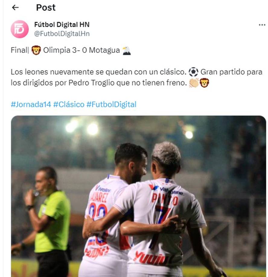 Fútbol Digital: “Los leones nuevamente se quedan con un clásico.”