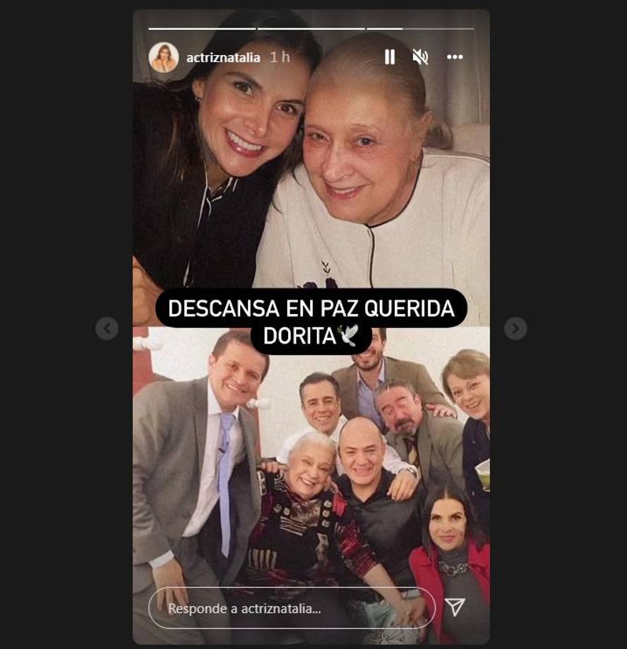 Natalia Ramírez (Marcela en la ficción) expresó lo siguiente: “Descansa en paz querida Dorita”. 