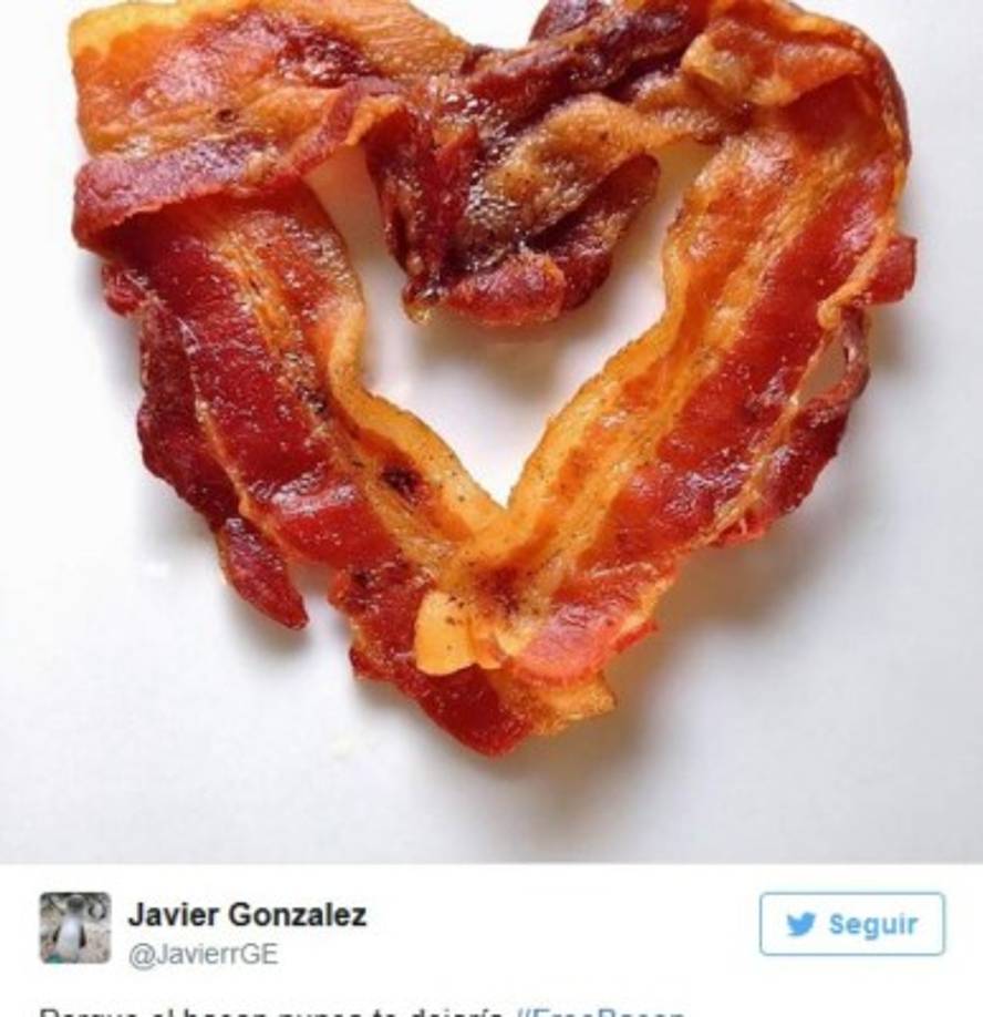 Amor por el bacon, jamón y toda la comida procesada.