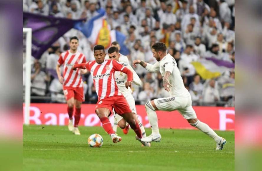 Choco Lozano con la camiseta del Girona se dio el lujo de marcarle al Real Madrid en el propio Santiago Bernabéu.