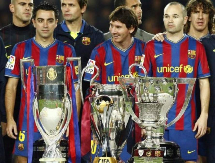 El pletórico tridente que conformaron Messi, Iniesta y Xavi generó cuantiosos triunfos que engrosaron las vitrinas del Barca.