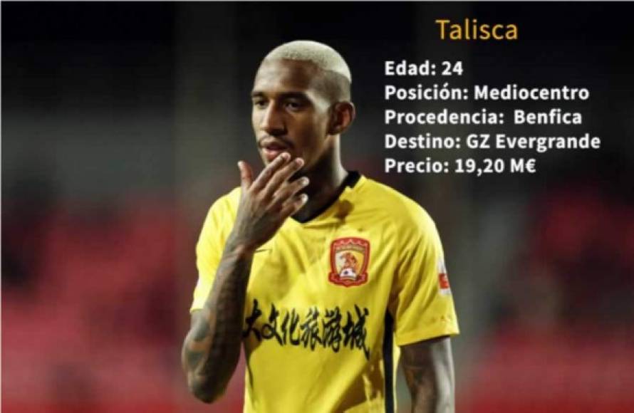 9 - El brasileño Anderson Talisca, del Benfica al Guangzhou Evergrande por 19,20 millones de euros.