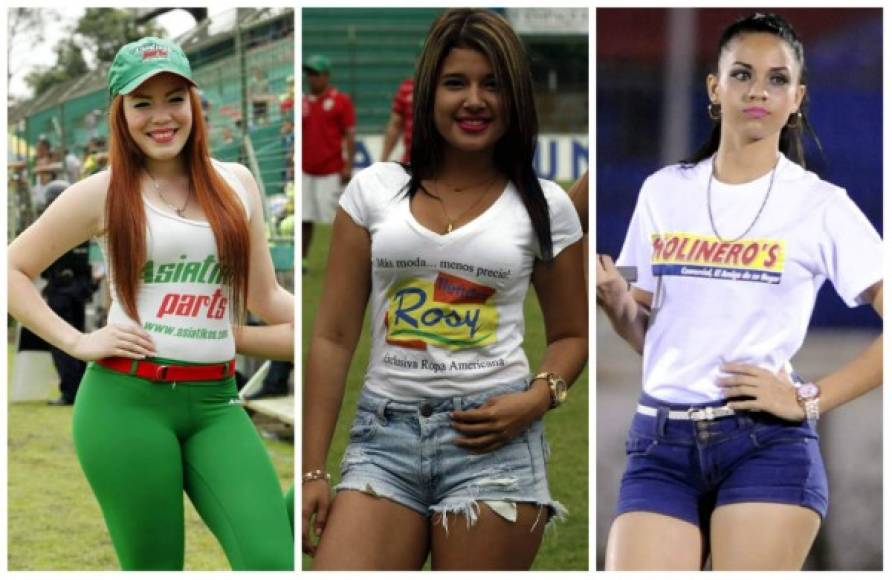 Los distintos estadio del fútbol hondureño fueron engalanados por las bellas chicas en la novena jornada del Torneo Clausura 2016 de la Liga Nacional.