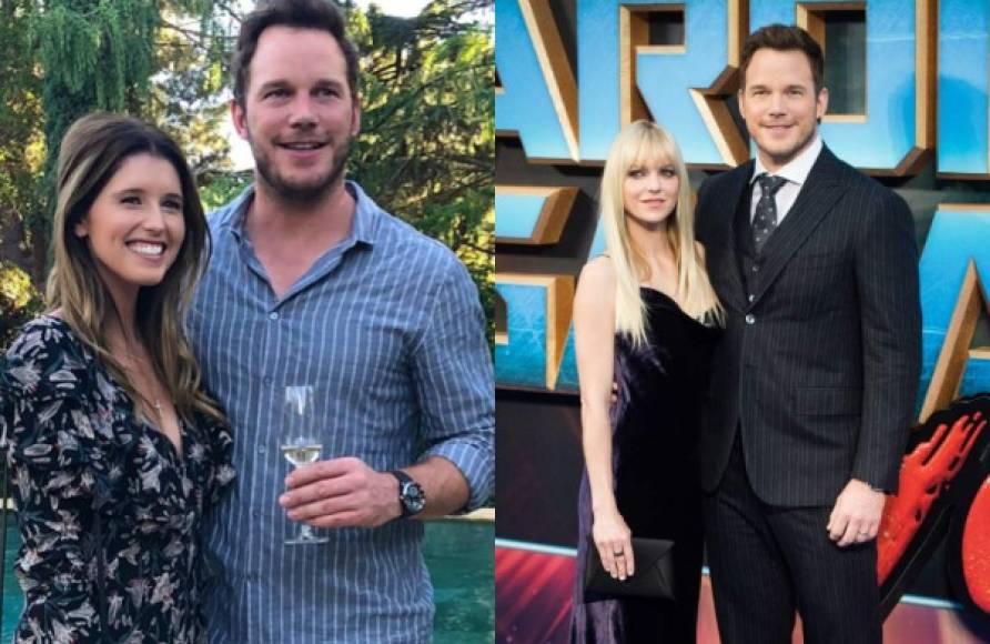 Chris Pratt y Anna Faris<br/><br/>Se casaron en 2009 y por varios años formaron una de las parejas más divertidas de Hollywood. Ser padres de Jack, quien tuvo algunos problemas de salud al nacer, los unió en un nivel más profundo. Sin embargo, la pasión se enfrió, y en 2017 anunciaron su separación.<br/><br/>Recientemente, el protagonista de Guardianes de la Galaxia se comprometió con Katherine Schwarzenegger (en foto a la izq.) y fue su ex una de las primeras en felicitarlos. <br/><br/>'Chris me escribió esta mañana y me dijo que le propuso matrimonio a Katherine. Me pareció increíble y le contesté: 'Recuerda que soy una ministra ordenada', contó la actriz en su podcast.