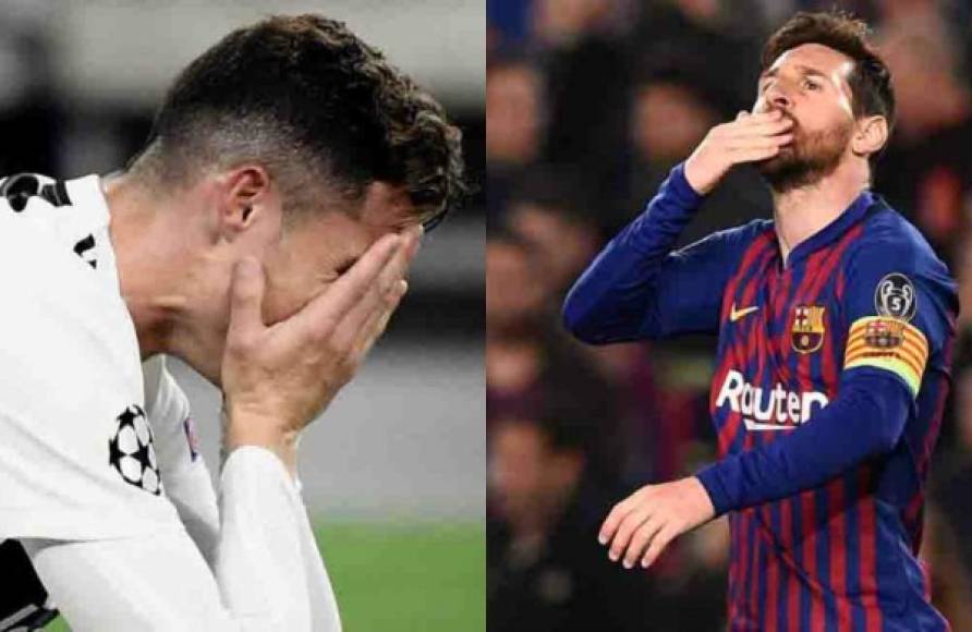 Cristiano Ronaldo quedó fuera de la Champions League, mientras que Messi avanzó a semifinales. Mira las imágenes más curiosas del los partidos del miércoles; el crack argentino reaccionó tras ver el adiós de CR7 con la Juve. Fotos AFP.