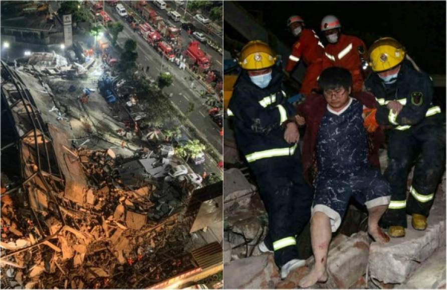 El hotel de cinco pisos Xinjia, en Quanzhou (Fujian, China), usado para la cuarentana del coronavirus COVID-19, se derrumbó la tarde de este sábado, dejando a al menos 70 personas atrapadas entre los escombros.