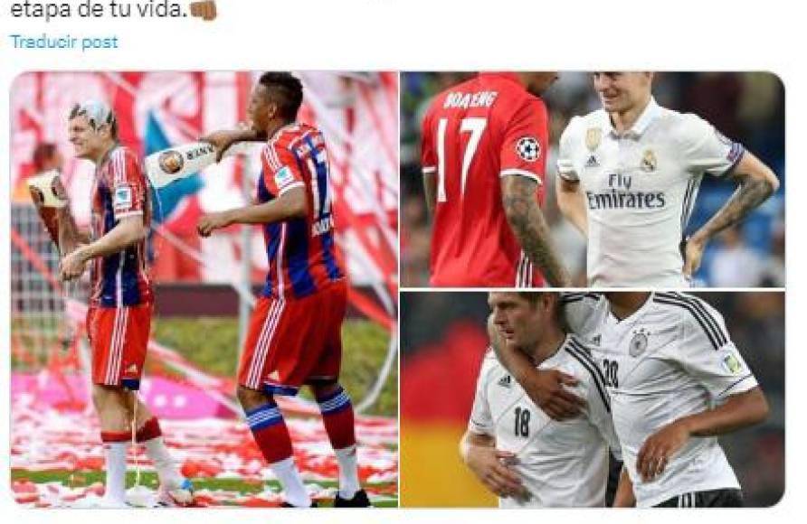 Boateng, que fue compañero de Kroos en Alemania: “Fue un honor”.