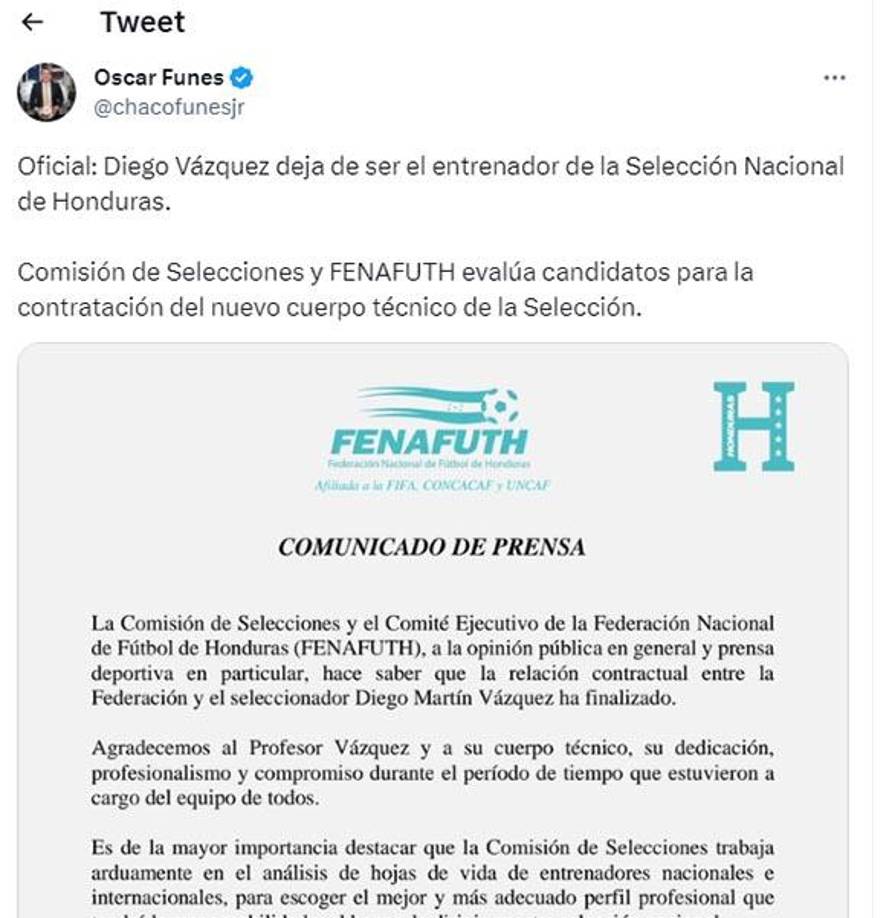 ”Chaco” Funes también se pronunció sobre el despido de Diego Vázquez.