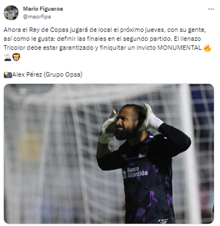 Mario Figueroa, periodista de Diario DIEZ: “Ahora el Rey de Copas jugará de local el próximo jueves, con su gente, así como le gusta: definir las finales en el segundo partido”.