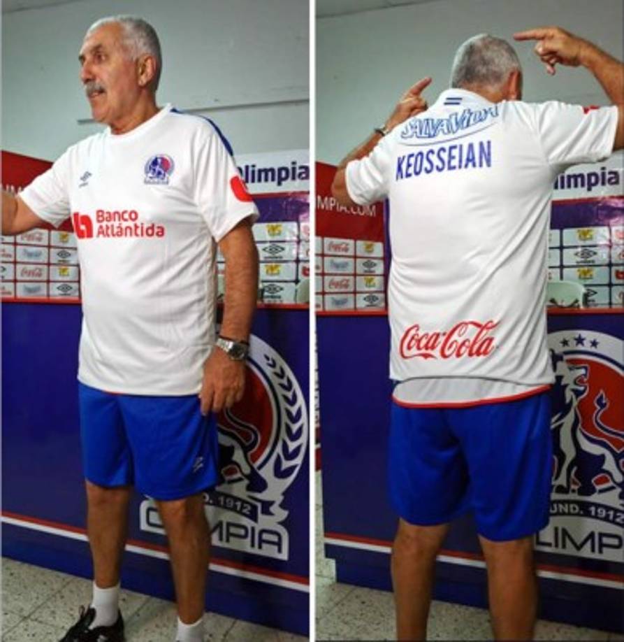 Manuel Keosseián en su presentación como nuevo entrenador del Olimpia.