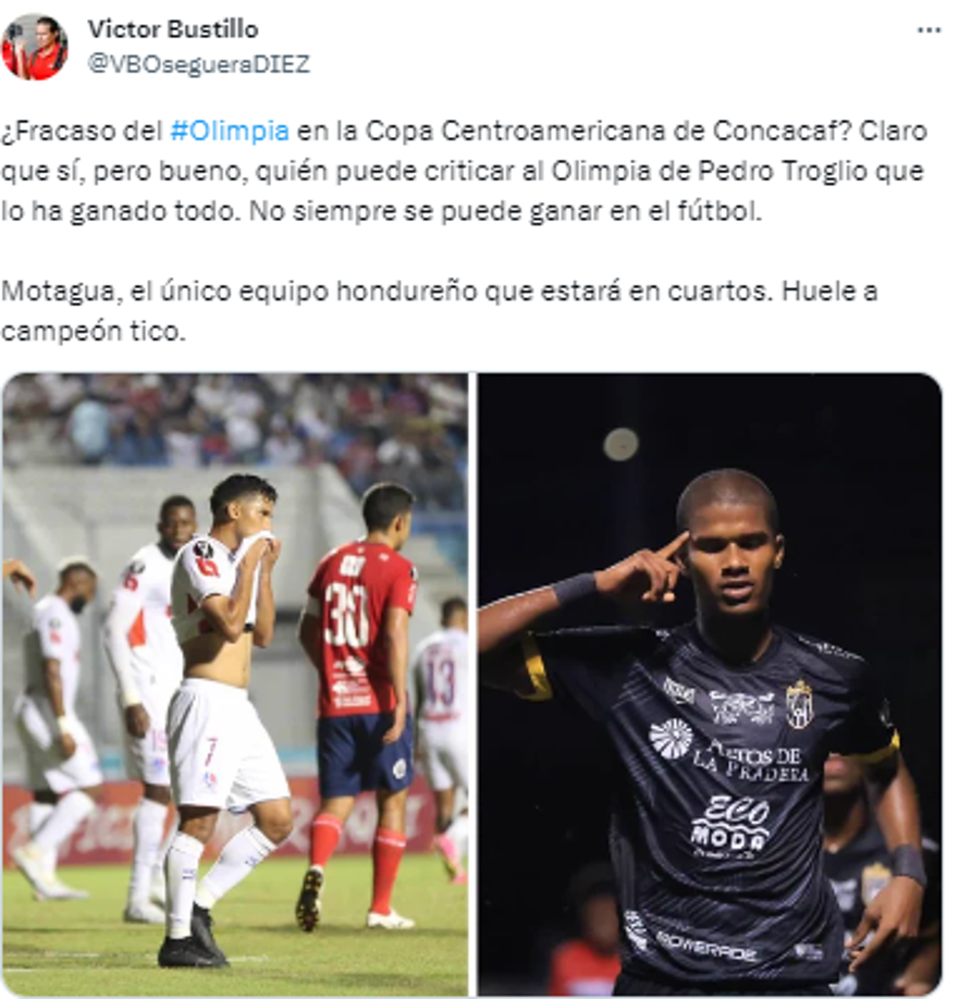 Victor Bustillo, periodista de Diario Diez: “¿Fracaso del Olimpia en la Copa Centroamericana de Concacaf? Claro que sí, pero bueno, quién puede criticar al Olimpia de Pedro Troglio que lo ha ganado todo. No siempre se puede ganar en el fútbol”.