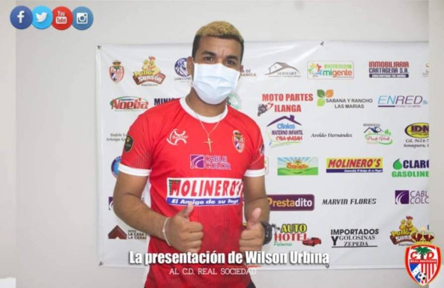 Wilson Urbina: El portero hondureño fue presentado como nuevo refuerzo de la Real Sociedad de Tocoa, llega procedente de Los Potros de Olancho FC de la Liga de Ascenso.