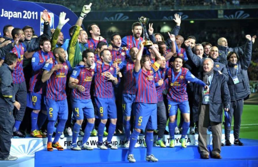 2011 - Barcelona: El elenco catalán regresaría a la gloria mundial, tras derrotar al Santos de Brasil, con un contundente 4-0.