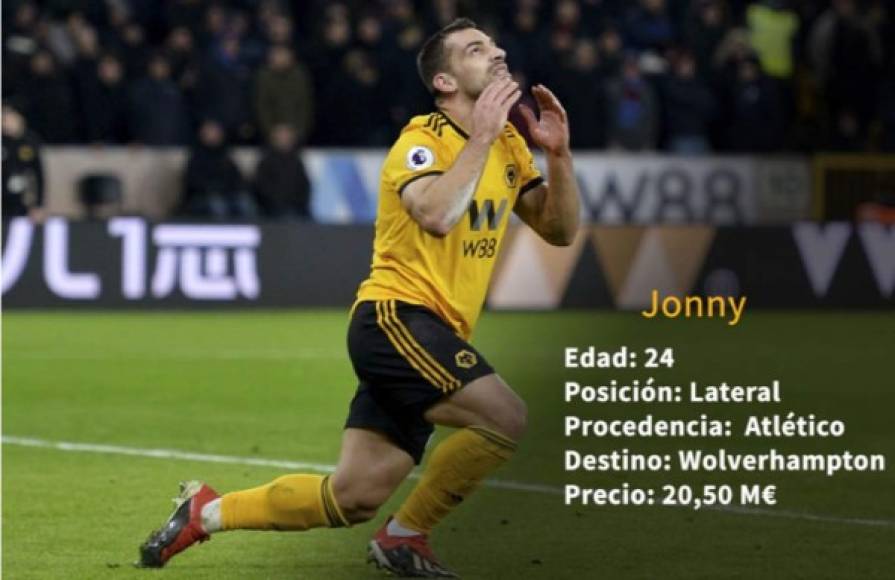 8 - El español Jonny, del Atlético de Madrid al Wolverhampton por 20,50 millones de euros.