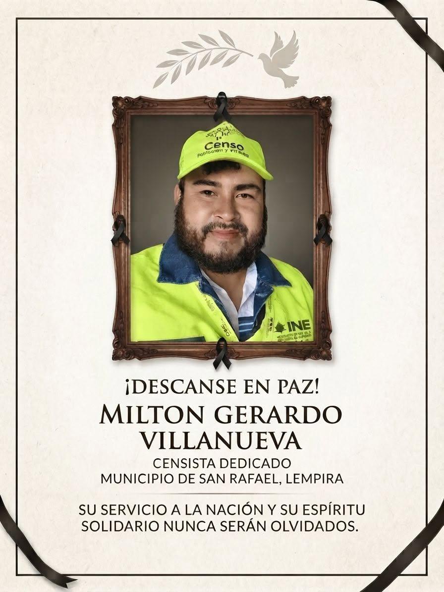Milton Villanueva, censista del INE, muere a balazos mientras iba a realizar su labor en Lempira
