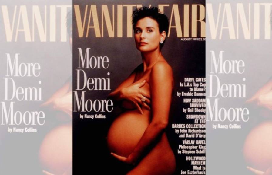 Demi Moore desnuda y embarazada.