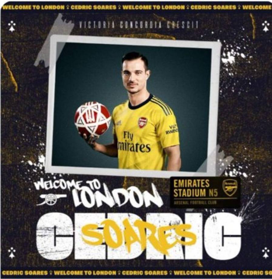 El lateral derecho portugués Cedric Soares jugará cedido en el Arsenal hasta el final de temporada. El jugador de 28 años llega procedente del Southampton, con el que ha disputado más de 100 partidos.