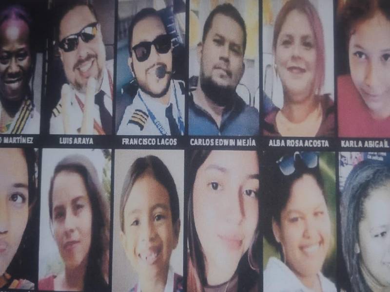 Las 12 víctimas del accidente aéreo de Lanhsa en la isla de Roatán. Entre los fallecidos está una pareja y sus pequeñas niñas que residían en Tela, Atlántida.