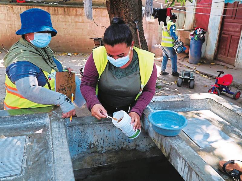 <b><span class=mln_uppercase_mln>actividad.</span></b> Los trabajadores se desplazaron casa a casa para destruir los criaderosy explicaron cómo hacer la untadita.<span class=mln_uppercase_mln> fotos amílcar izaguirre</span>