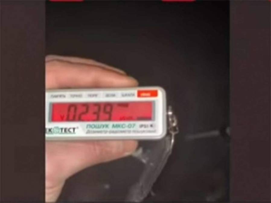 Firsov acompañó su mensaje con un video en el que se ve un contador Geiger que muestra un nivel de radioactividad 16 veces más alto de normal.