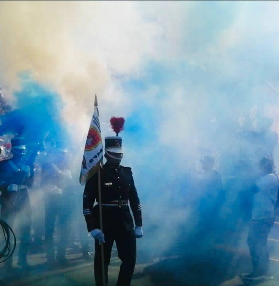Los cadetes de La Academia Nacional de Policía en los Desfiles Patrios en conmemoración del 202 Aniversario de Independencia.
