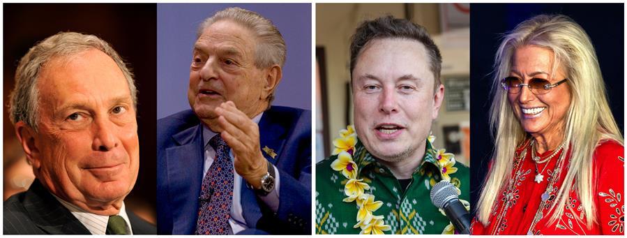 Michael Bloomberg, George Soros, Elon Musk y Miriam Adelson son algunos de los megadonantes de las campañas electorales en EEUU.